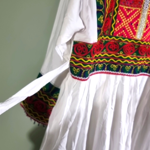 Hanndmade threadwork, patchwork, adjustable waist colorful embroidery long dress - Picture 7 of 8